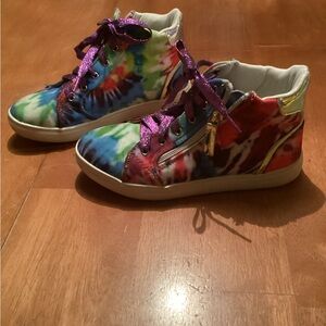 Steve Madden Jsenneca Multicolor High-Top Sneakers with Purple Laces - size 4